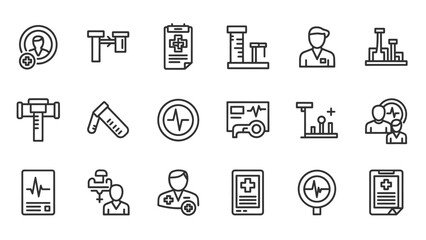 Medical Icons Representing Healthcare Science and Technology.