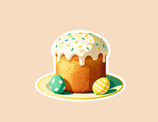 easter cake with eggs