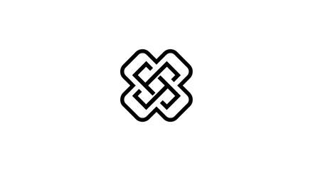 Obraz premium Simple black and white knotwork logo design element.