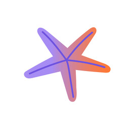 Obraz premium Starfish icon in gradient style. Colourful star fish of the ocean. Exotic sea animal. Tropical undersea fauna. Underwater wildlife. Sealife. Flat isolated vector illustration on white background