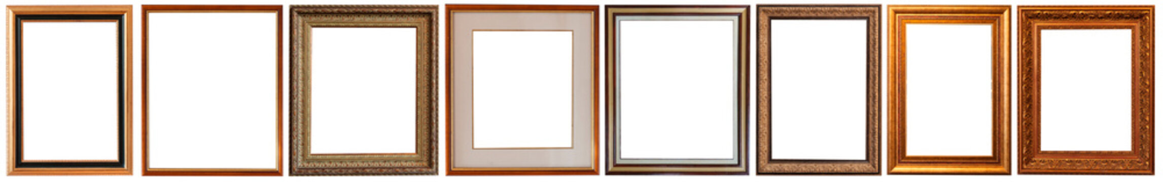 set of isolated picture frames gallery exhibition interior