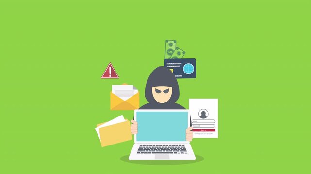 Hacker activity concept background. 4K video animation of hacker activity concept background	