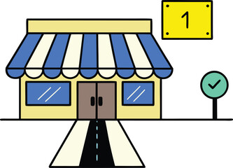 Pixel art shopping street with neon time warp atmosphere