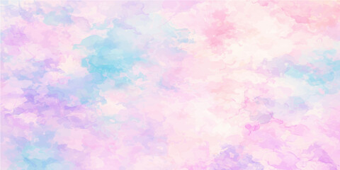 Abstract watercolor background with purple and pink splashes on aged grunge paper texture creating a vintage pastel paint design for a colorful art wallpaper