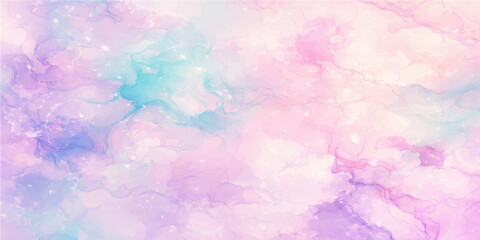 Obraz premium Hand-painted abstract watercolor background featuring artistic splashes on vintage grunge paper texture with vibrant pink orange and yellow ink clouds and light smoke paint patterns