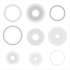 Abstract Dotted Circle Vector art Illustration set