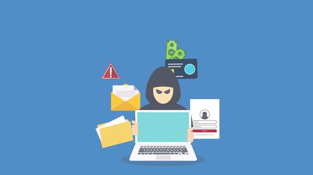 Hacker activity concept background. 4K video animation of hacker activity concept background	