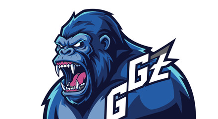Angry Gorilla Cartoon Character Illustration.