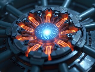 Futuristic energy core powering advanced technology concept