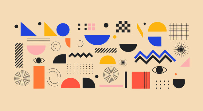 Abstract Geometric Shapes and Elements Collection Modern Design.