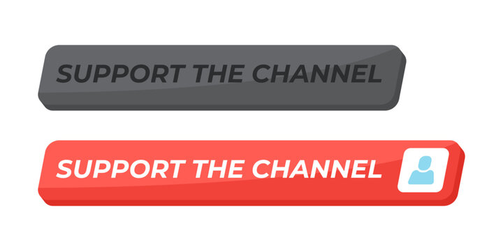 Support channel isometric social media UI button set. Encourage audience contribution. Creator help follow. Content funding. Clean modern vector design. Isolated interactive CTA elements collection