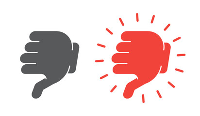 Obraz premium Thumbs down dislike isometric social media UI button set. Downvote reaction. Negative feedback. Disagree rejection icons. Clean modern vector design. Isolated interactive CTA elements collection