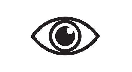 eye icon, vision symbol, black and white, eye care, eyesight concept