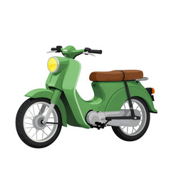 Obraz premium Retro Green Scooter With Wooden Floorboard