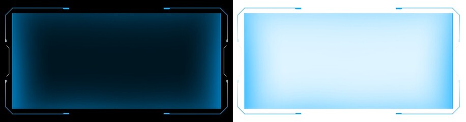 Futuristic Blue HUD Interface Panel Frame with Glowing Tech Border and Digital Sci Fi Screen Background Isolated © Kal El BSF