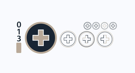 Obraz premium medical plus sign icon set, health care symbol, medicine concept
