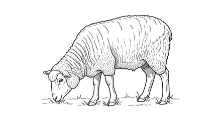 Sheep grazing on grass