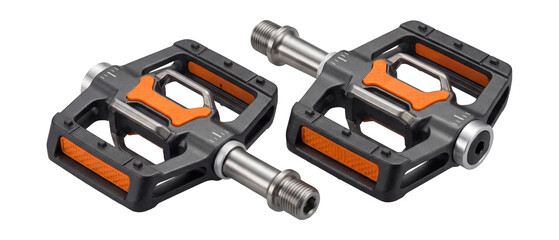Naklejka premium Lightweight titanium axle clipless pedals.
