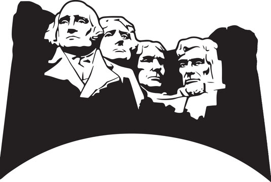 unique Mount Rushmore icon silhouette