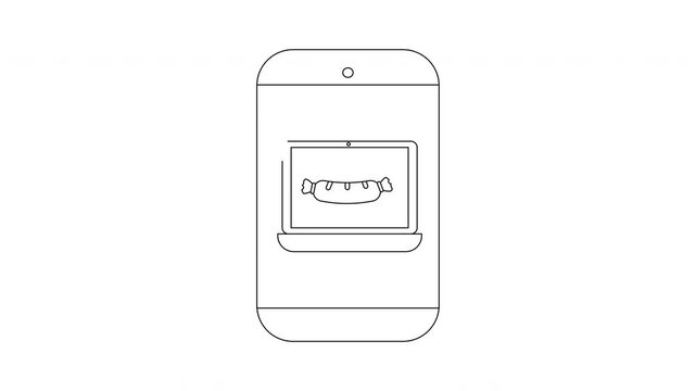 Mobile Food Ordering App - Hot Dog Icon Animation.