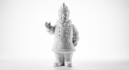 Obraz premium White Toy Soldier Figurine Standing and Waving