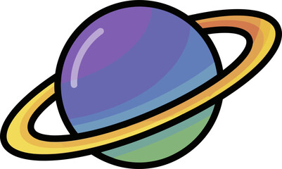 Purple Planet With Thin Orbit Ring © Deni