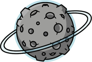 Dark Cratered Asteroid Icon © Deni