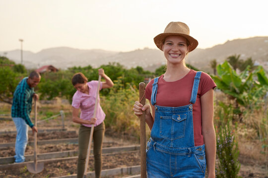 Portrait of smiling young farmer