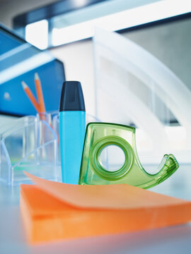 Office supplies on desk