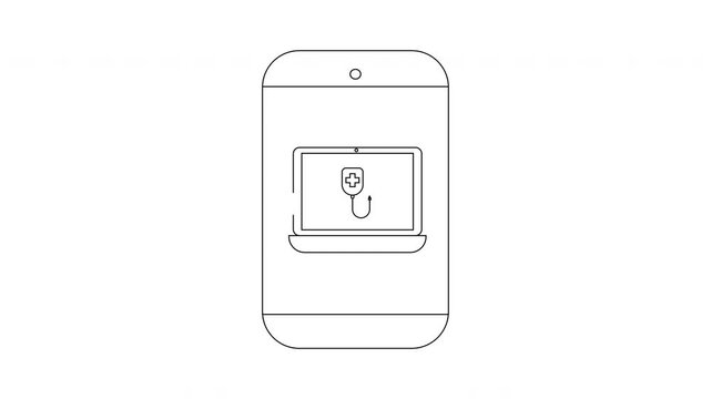 Smartphone and Laptop Connection Concept Illustration for Technology.