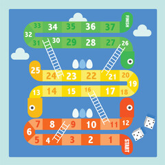 Cute Frame of board game ,Funny frame,snake games,Vector illustrations.
