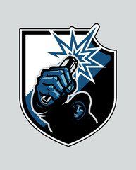 hand drawn logo sticker vector illustration of a ultras hooligan football passion design