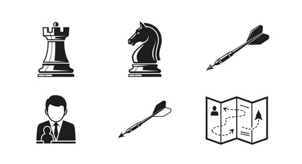 Chess Piece Icons and Navigation Symbols. © ANAK