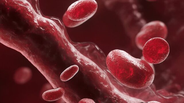赤血球が血管内を流れる（医療）