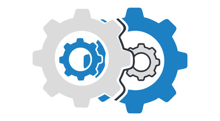 Obraz premium Business process integration icon with multiple connecting gears