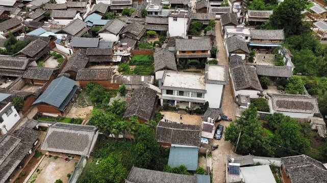 Baisha Ancient Town Aerial View, Lijiang Yunnan