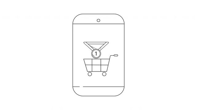 Mobile Shopping Concept - Money Funneling into Online Cart.