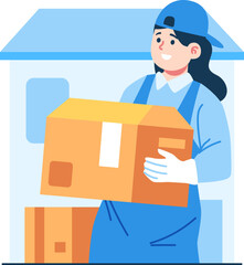 mover technician character illustration