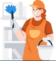 clean technician character illustration