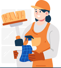 cleaner technician character illustration