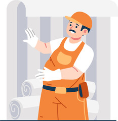 wallpaper technician character illustration