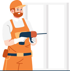 window technician character illustration