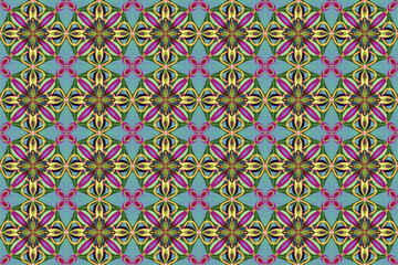 Obraz premium 万華鏡のようなモザイク風シームレス模様 3-19