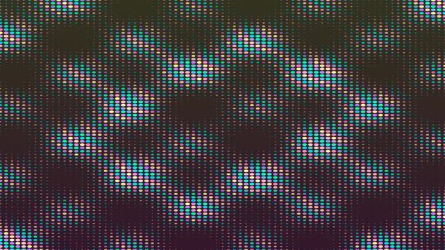 Abstract Pixel Mosaic Pattern Displaying Shimmering Dots in Dim Neon Setting