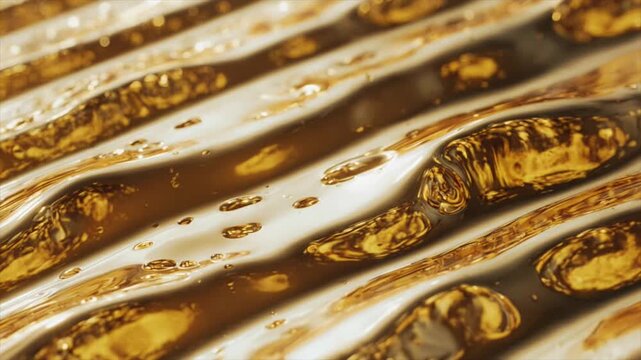 金色の液体がゆったりと波打つ高級感のある背景