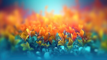 Abstract digital art of vibrant orange and blue colors, creating a dynamic and visually stunning composition.