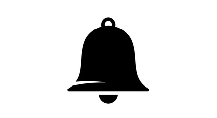 Black Notification Bell Icon for Mobile App Interface