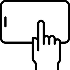 hand holding mobile phone, finger touching blank screen signs