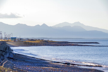 野付半島から見る知床半島の山々