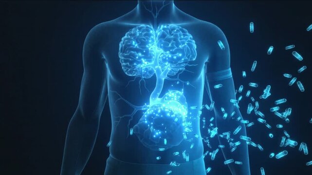 Exploring how the human body and brain interact with medicine and health in a digital presentation